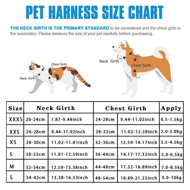 Reflective Pet Harness Dogs Strap with Leash Adjustable Nylon Harness Vest Breathable Collars for Chihuahua Small Large Dogs