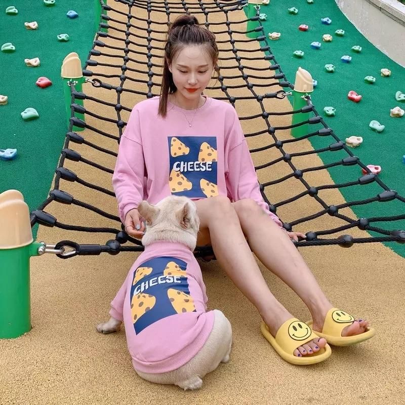 Spring Autumn Summer Pet Clothes Chess Pet T-Shirt Dog Clothes Match Owner Dog Accessories