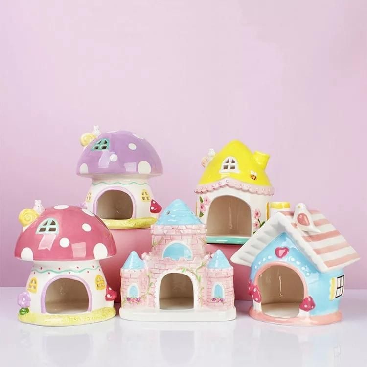 Wholesale Pet Supplies Luxury Hamster House Ceramic Hamster Mushroom Castle
