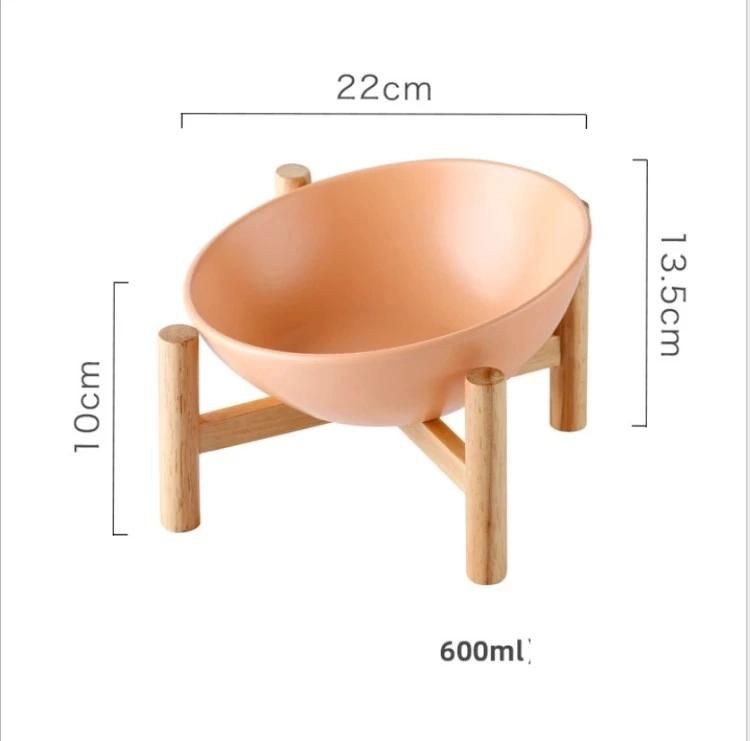 High Quality Ceramic Pet Cat Bowl with Bamboo Stand