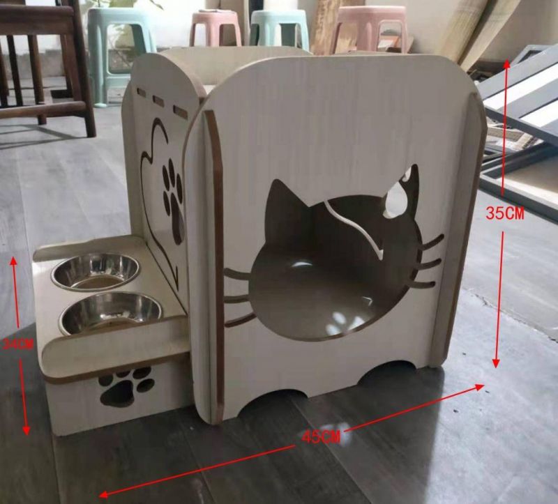 Wooden Rabbit Castle Smalle Animals Cat Kitty Cage Pet House