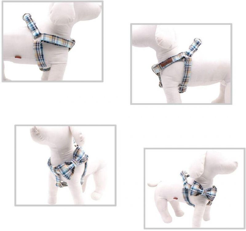 Step in Plaid Pattern Dog Harness with Cotton Fabric