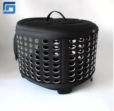 Colourful Fashion Foldable Large Size Soft Sided Filtered Air Pet Carrier with Solid Black