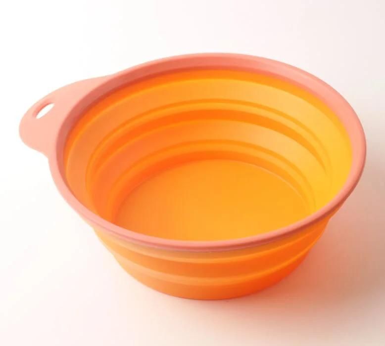 OEM ODM Colorful Single Ear Foldable Travel Collapsible Silicone Pet Bowl