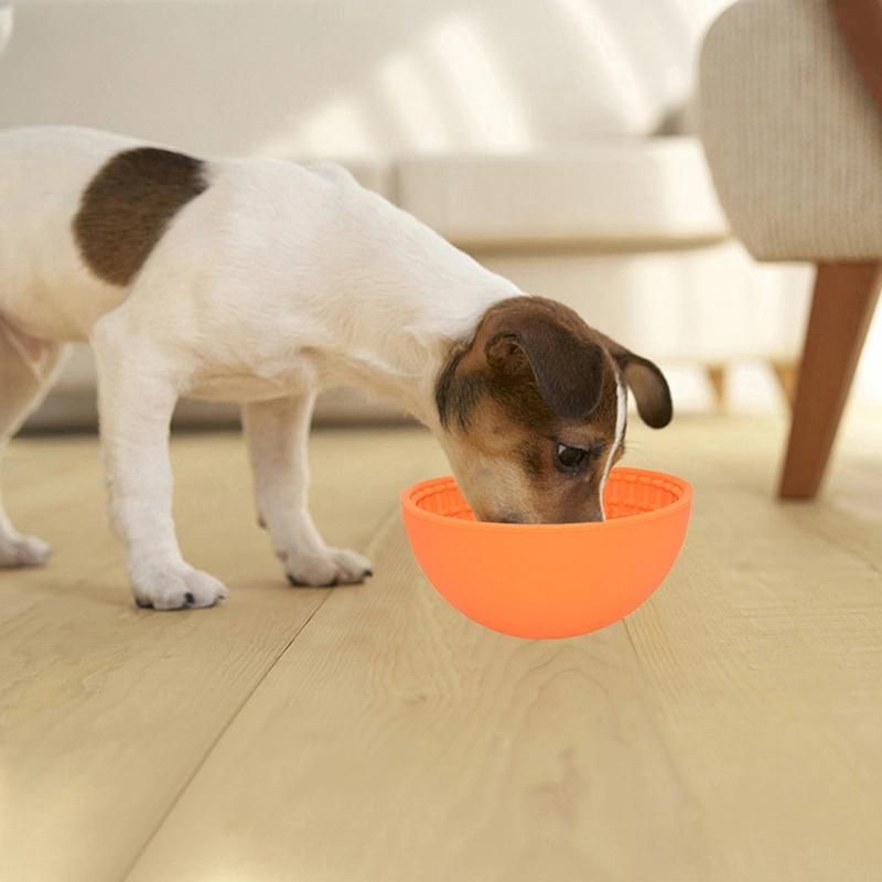 Silicone Semicircular Design Dog Feeding Food Bowls BPA Free Food Grade Pet Puppy Slow Down Eating Feeder Dish Bowls Prevent Obesity Animals Feeding Bowl