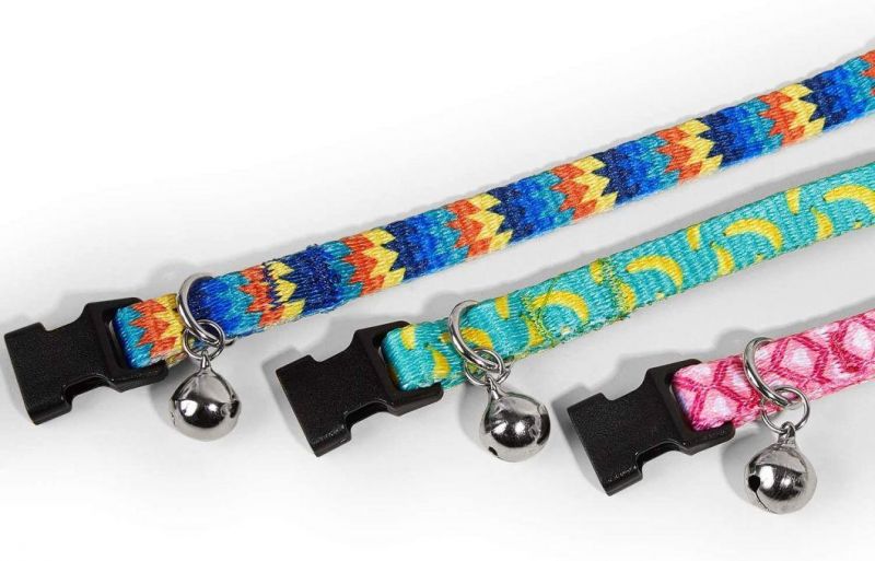 Cat Collar with Bells 3pack, Adjustable Puppy Kitten Pet Collar for Small Dog, Safety Breakaway Collar for Cat /Dog