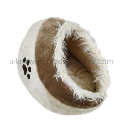 Pet Warm Foam Faux Fur Pet Bed Felt Cat House Cave Cat Bed