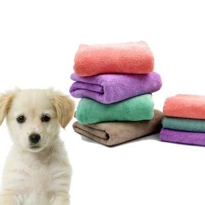Super Soft Microfiber Coral Fleece Velvet Hair Cloth Pet Towel for Dogs Cats Cleaning and Drying