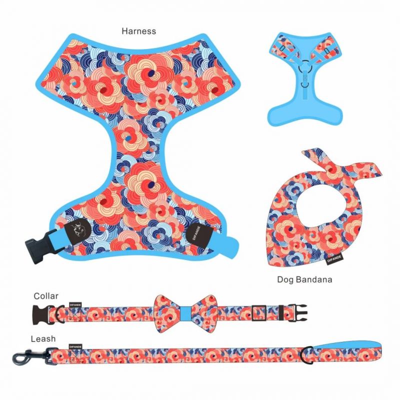 Hot Selling Dog Products Wholesale Breathable Reflective Adjustable Dog Harness Set