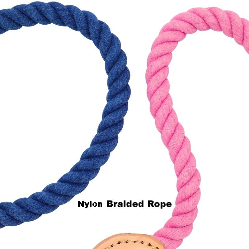 High Quality Handmade Customized Strong Durable Cotton Nylon Rope Ombre Dog Collar Lether Collar