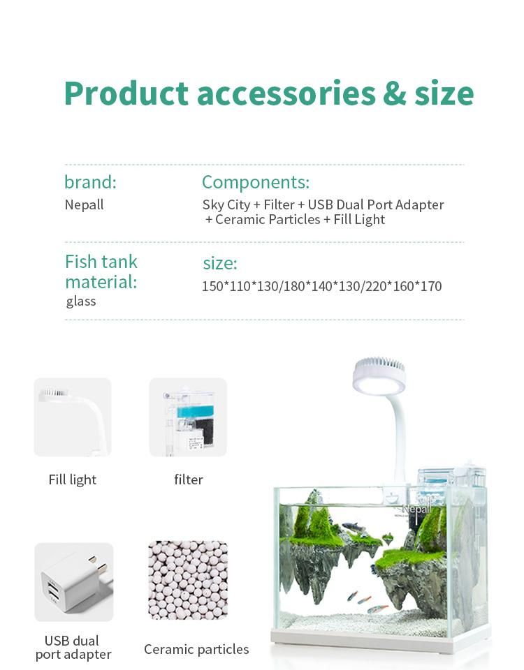 Yee Aquarium Tank Mini Fish Tank Desktop Landscaping