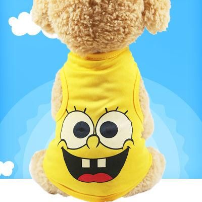 New Spring Summer Cartoon, Pattern Soft Breathable Puppy Teddy Poodle Vest Pet Clothes//