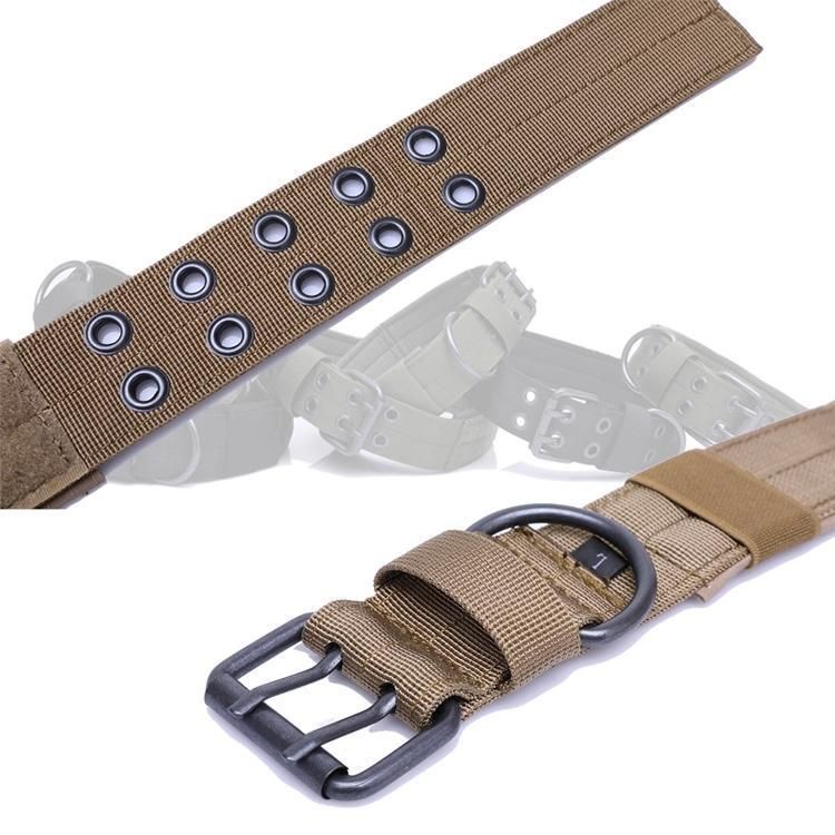 Pet Supplies Hunting Dog Collar Heavy Duty Metal Buckle Military Tactical Dog Collar with Handle