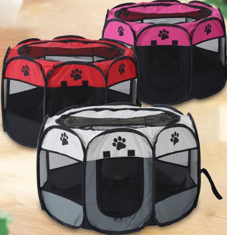 Octagon Pet Pen Pet Tent Oxford Bunay Claw Folding Dog Cage Dog Cat Delivery Room Dog Kennel Cat Nest Pet House