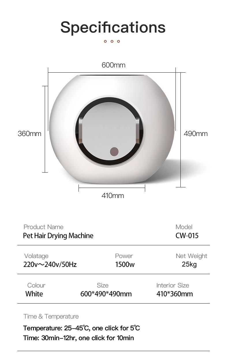 Plastic and Spacious Pet Dryer Cabinet with Large Capacity for Deodorization