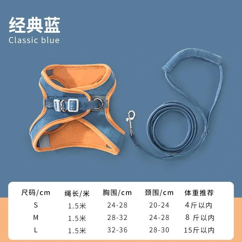 Breathable Mesh Pet Vest Harness and Leash Set Small Dog Puppy Cat Collar for Bulldog