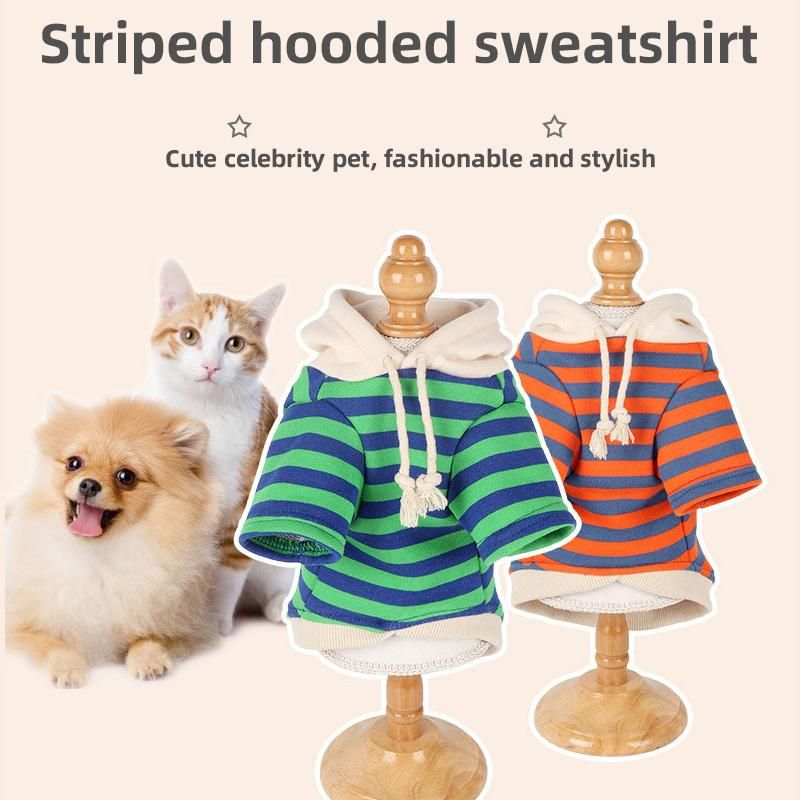Wholesale Stripe Dog Sweater Bulk Puppy Pet Fleece Printed Custom Dog Hoody Large Dog Hoodie