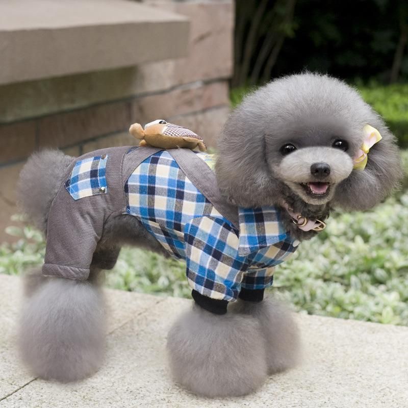 Wholesale Designer Clothes Pet Puppy Dog Denim Four-Legged Autum Pomeranian Dog Clothing Pet Clothes