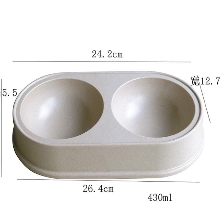 Nice Look Degradable Dog Food Bowl Pet Double Bowl