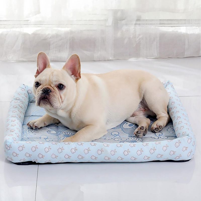 Summer Ice Silk Square Kennel Pet Beds