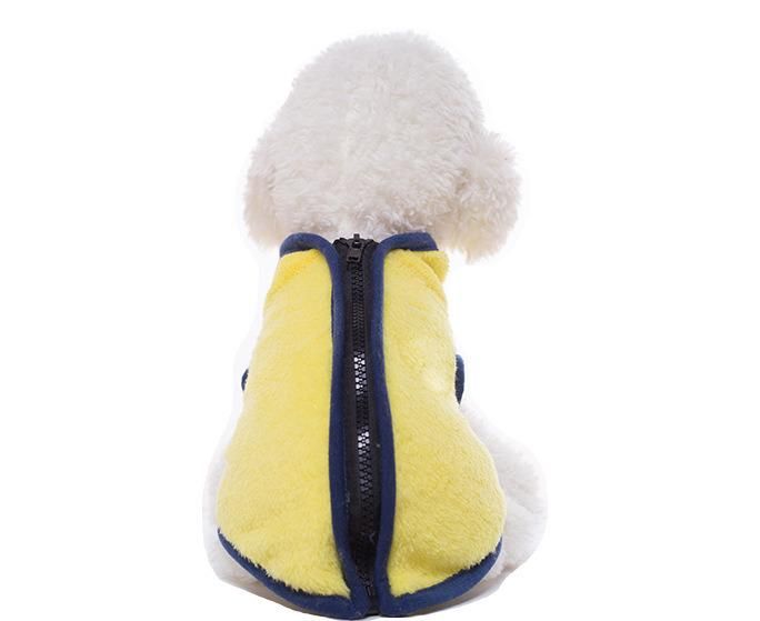 Dog Autumn Winter Clothing Warm Velvet Soft High Collar Zipper Pet Vest Clothing