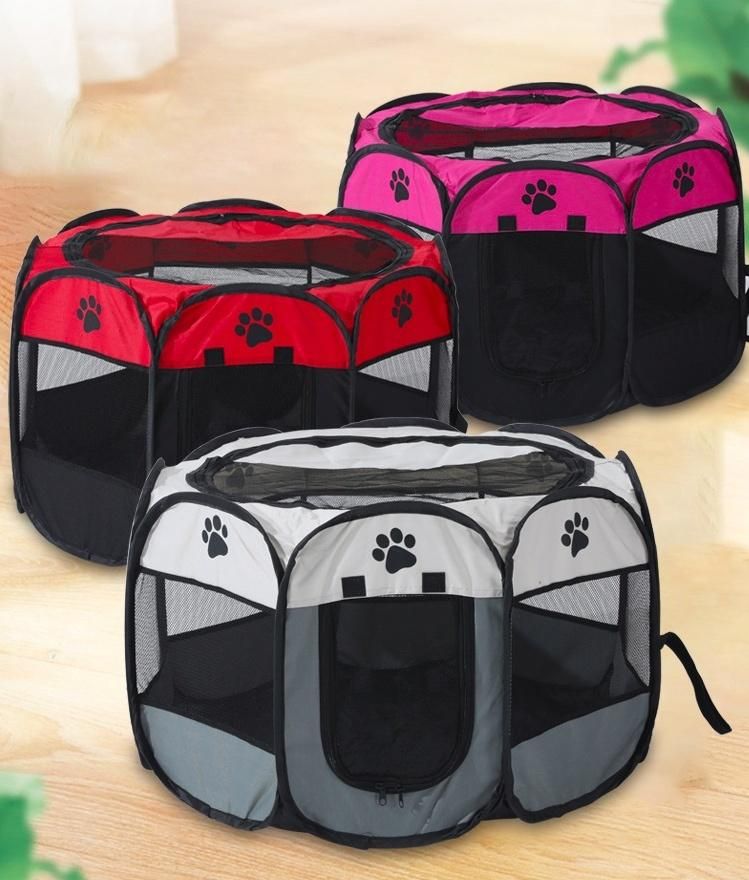 Customize Fabric Portable Portable Dogs Cats Exercise Indoor Outdoor Playing Fence Water Resistant Pet Dog Playpen