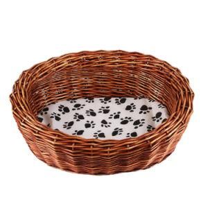 Round Rattan Raised Lounger Pet Dog Cat Bed Sofa