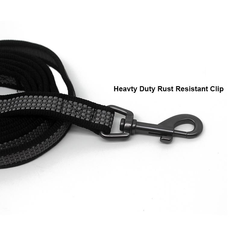 Customized Silicone Handle Nylon Dog Leash Easy to Grip Pet Lead Training Leash Quick Release