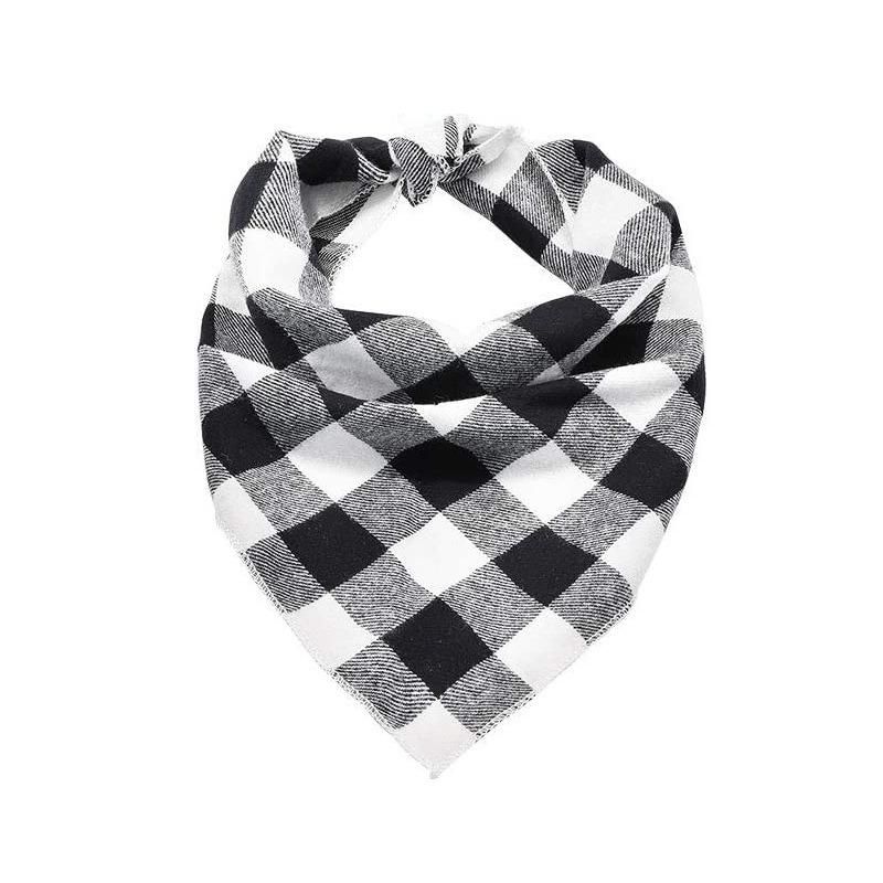 Hot Sell Custom Printed Pet Cotton Plaid Dog Bandanas with Logo