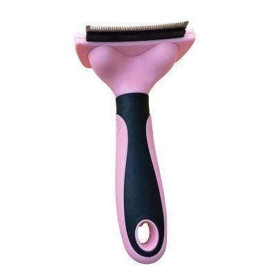 Dog Cat Grooming Brush Comb Reduce Shedding Hair Pet Accessories Curved Cutter Pink-S