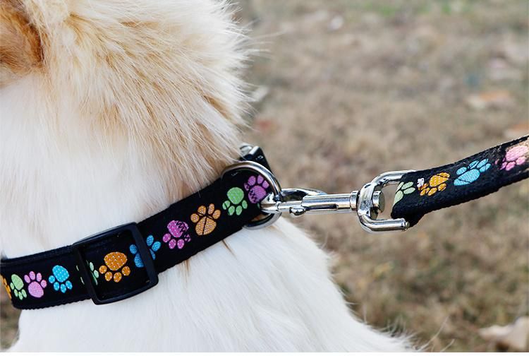 Best-Selling High Quality Cute Thick Strong Large Luxury Adjustable Custom Print Logo Dog Leash Nylon