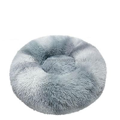 Custom Anti Anxiety Comfortable Calming Dog Bed Orthopedic Memory Foam Donut Round Washable Soft Dog Bed