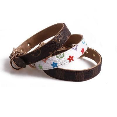 Luxury PU Leather Pet Collar Custom Colors Softly Padded Waterproof Classic Vegan Genuine Leather Dog Collar