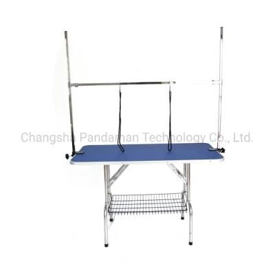 Professional Veterinary Equipment Stainless Steel Adjustable Manual Pet Grooming Table