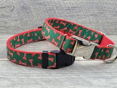 Pet Collars Leashes Luxury Nylon Custom Pet Dog Collar and Leash Set for Middle Dogs