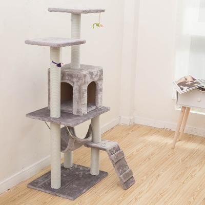 Multi Layer Wood Cat Tower Toy Scratching Post Cat Tree Tower