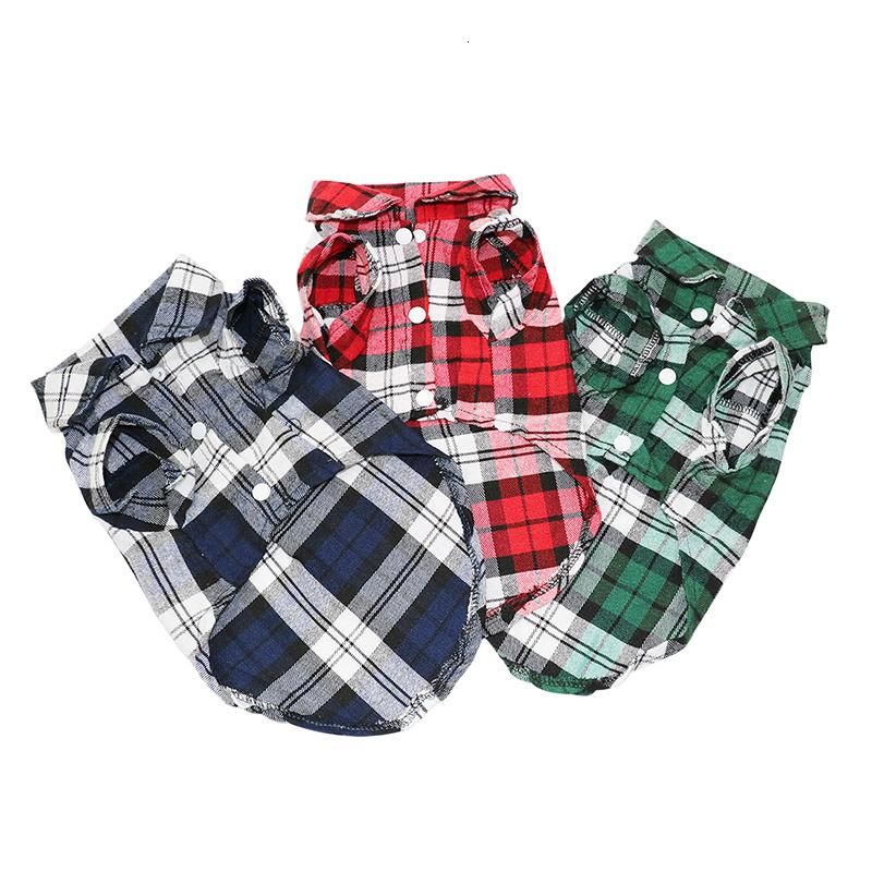 Pet Dog Clothes for Small Dog Spring/Summer Fashion Plaid Shirt Clothes