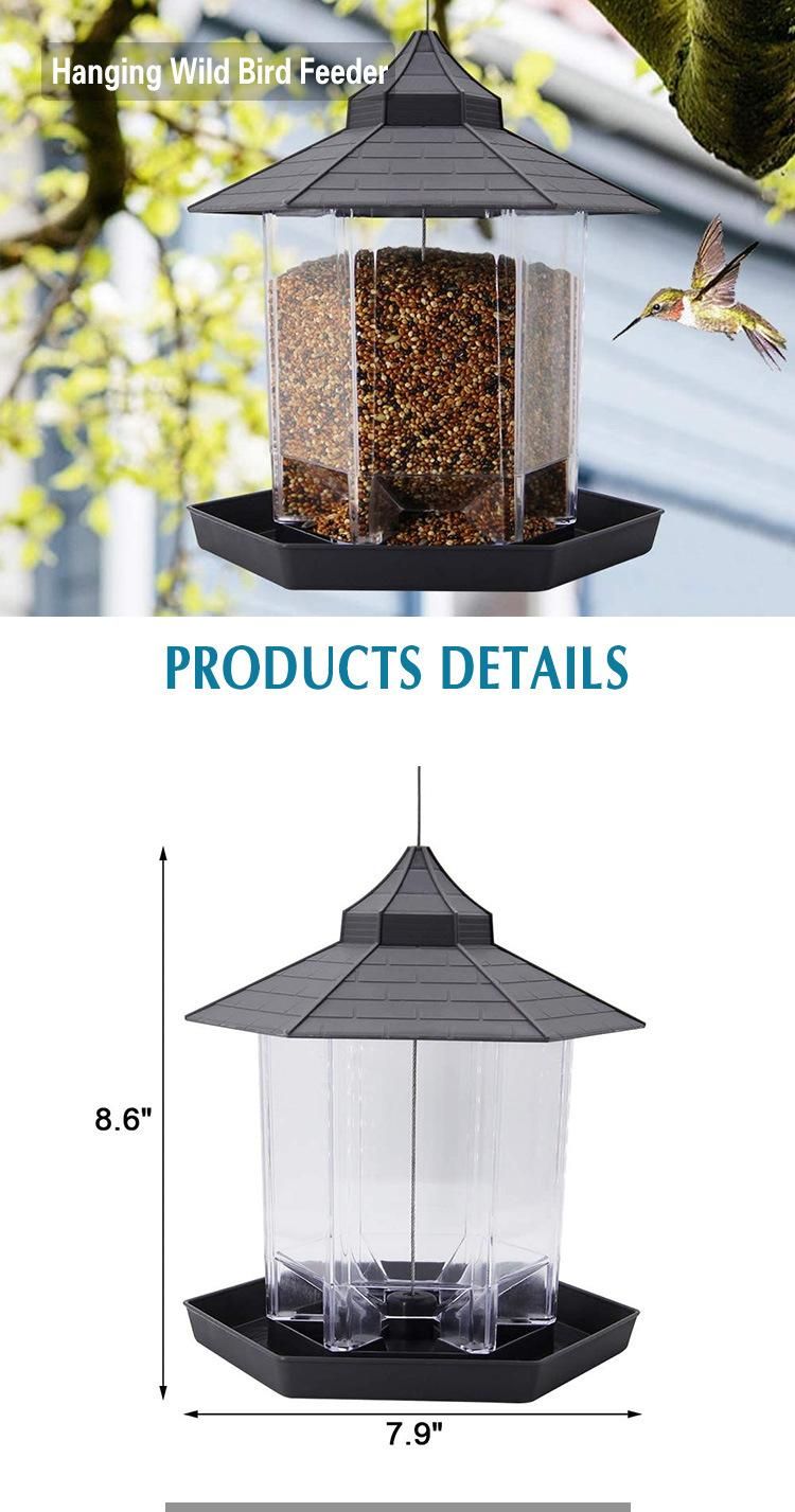 Outdoor Hanging Plastic Pavilion-Shaped Bird Feeder