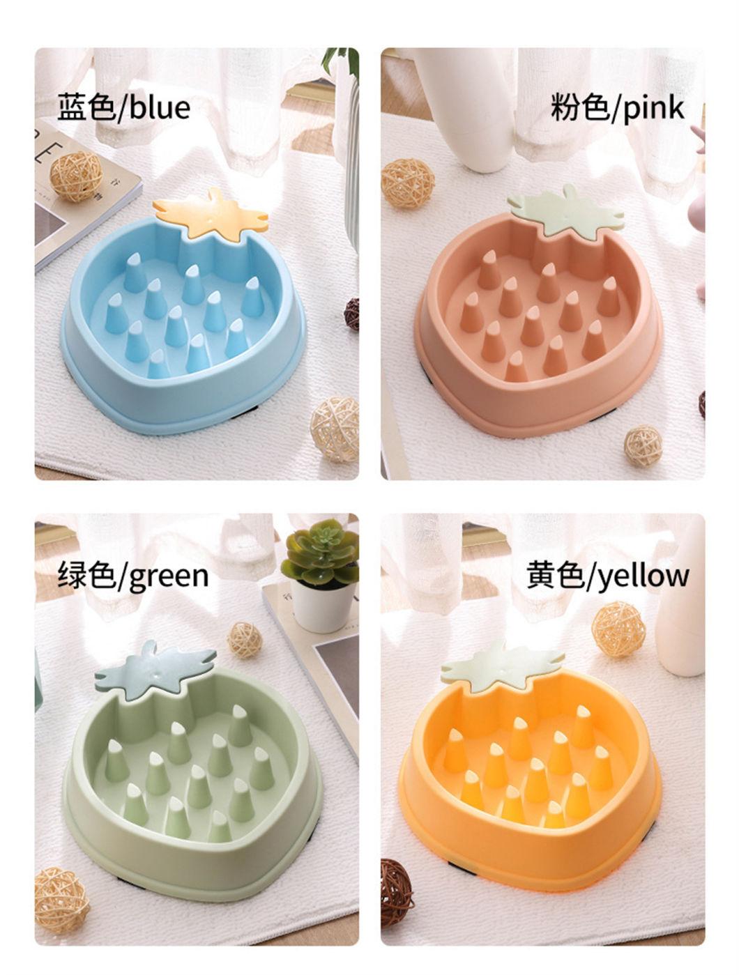 Pet Dog Slow Food Bowl Fat Non-Slip Multiple Colors Shapes
