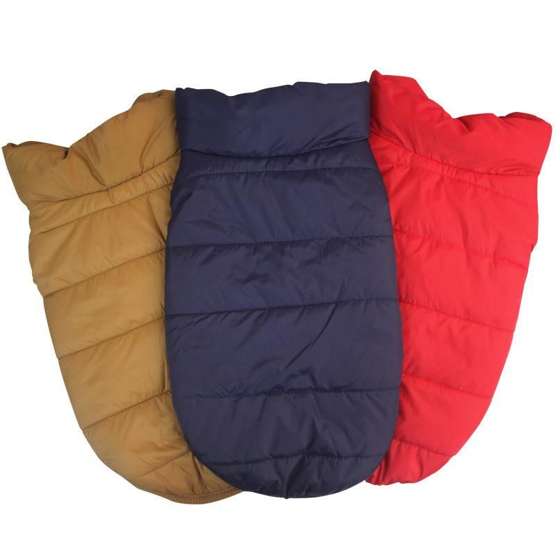 Hot Selling Autumn Winter Pet Clothing Plush Puffer Coat Vest Solid Color Warm Dog Clothes