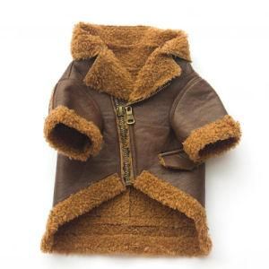 Fur Cool Dog Jacket Dog Coat, PU Leather Warm Jacket Pet Product