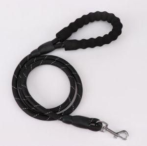 1.5m Reflective Nylon Pet Training Lead Black Rope Dog Basic Walking Leash with Clip