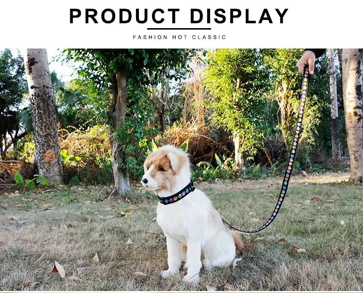 Cute Thick Strong Large Luxury Adjustable Custom Print Logo Dog Leash Nylon