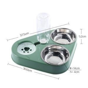 Triple Pet Bowl and Auto Water Dispenser Set for Cat and Dog