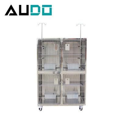 APC-04 High Quality 4 Doors Type Stainless Steel Pet Cage for Dog&Cat Animal Cages