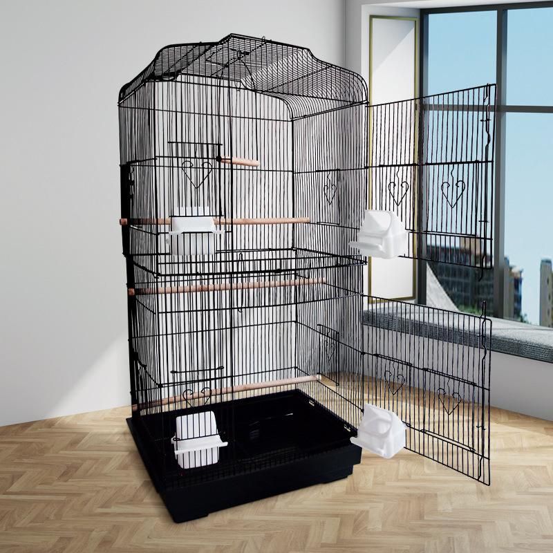 Factory Wholesale Myna Budgerigars Cockatiel Parrot Feeding Living Birds Cages Indoor Pet House Large Metal Tall Bird Cage