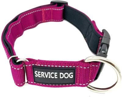 Heavy Duty Tactical Police Service Dog Collar Reflective Handle &amp; Patch