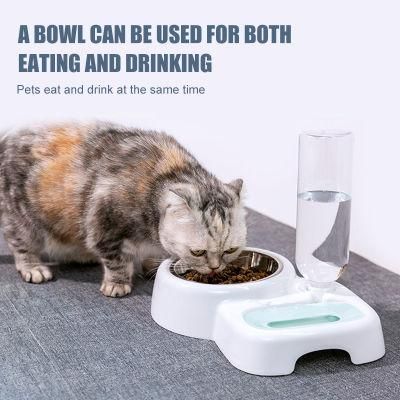 Food Grade Plastic Dog Food Bowls with Automatic Water Feeding Bottle