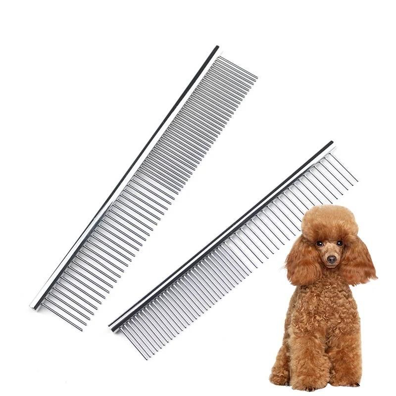 Professional Product in Stock Stainless Steel Long Straight Needle Pet Hair Comb