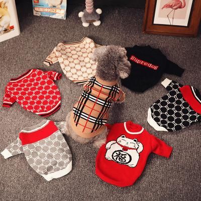 New Dog Cardigan Sweater, Knitted Furry Warm Stocked Puppy Cat Clothes//